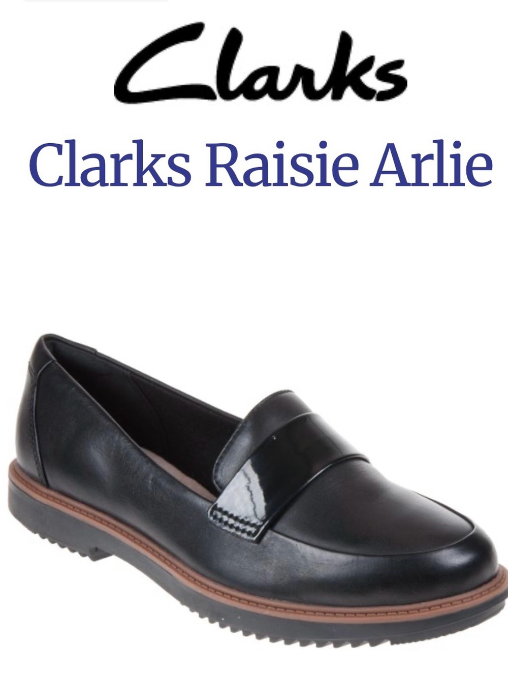 Clarks Raisie Arlie Black Leather Loafers
